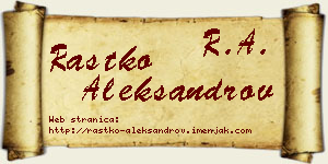 Rastko Aleksandrov vizit kartica